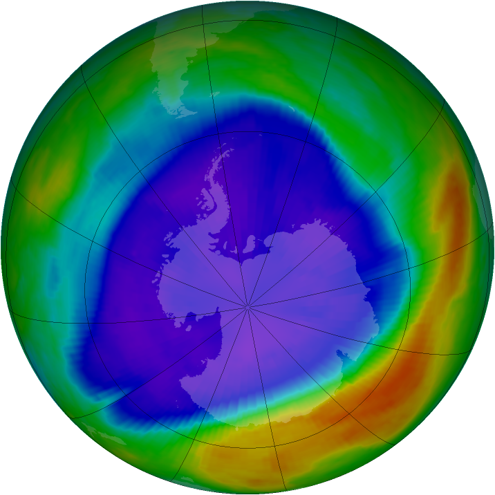 Antarctic ozone map for 13 September 2000